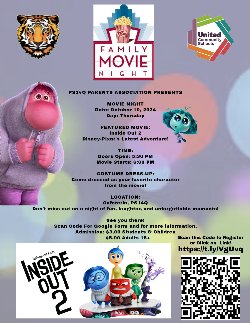 flyer for the thursday, october 10, movie night at PS 14